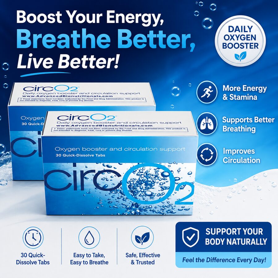 CircO2 quick-dissolve tabs with more energy, better breathing, and improved circulation callouts